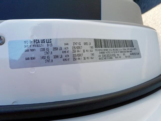 2C4RC1BG5LR107358 - 2020 CHRYSLER PACIFICA TOURING L  լուսանկար 10