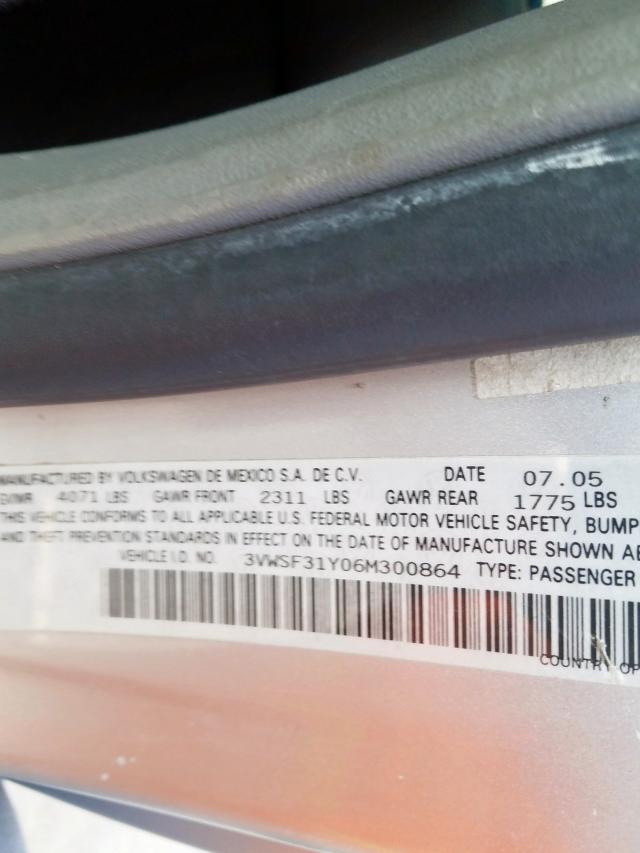 3VWSF31Y06M300864 - 2006 VOLKSWAGEN NEW BEETLE CONVERTIBLE OPTION PACKAGE 2  照片 10