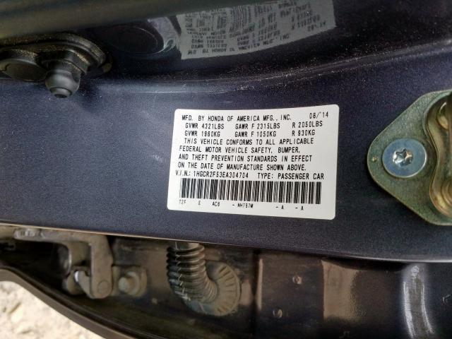 1HGCR2F53EA304704 - 2014 HONDA ACCORD SPORT  photo 10