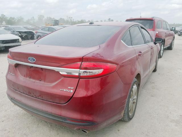 3FA6P0LU1JR162635 - 2018 FORD FUSION SE HYBRID  photo 4