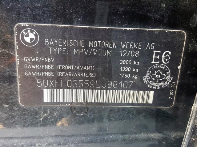 5UXFF03559LJ96107 - 2009 BMW X5 XDRIVE35D  фото 10