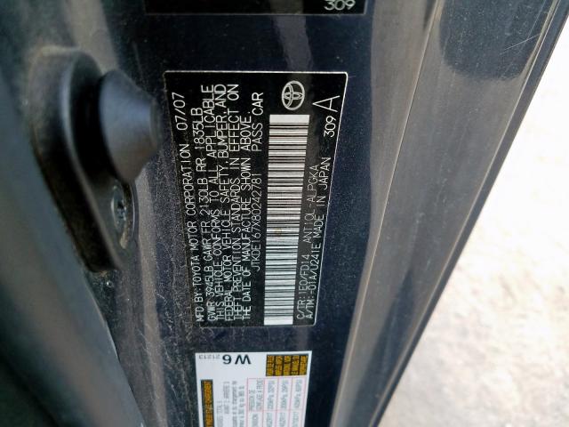 JTKDE167X80242781 - 2008 TOYOTA SCION TC  ფოტო 10