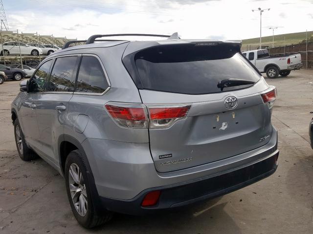 5TDJKRFH5FS207781 - 2015 TOYOTA HIGHLANDER XLE  photo 3