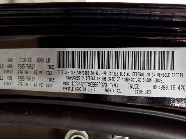 1C6RR7TTXKS662873 - 2019 RAM 1500 CLASSIC SLT  foto 10