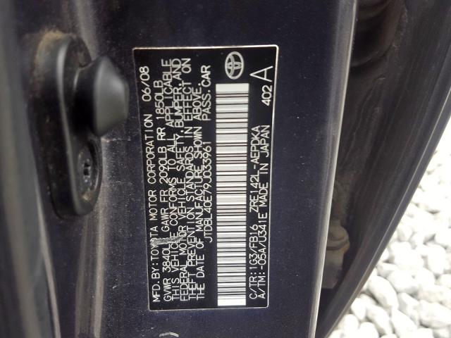 JTDBL40E79J033961 - 2009 TOYOTA COROLLA BASE  照片 10