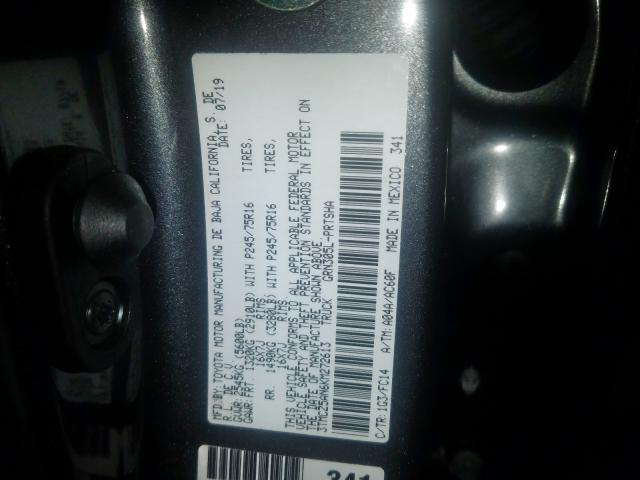 3TMCZ5AN6KM272613 - 2019 TOYOTA TACOMA DOUBLE CAB  照片 10