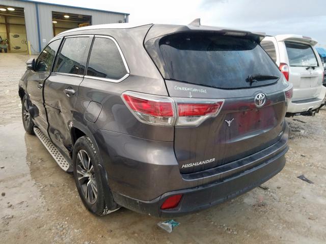 5TDKKRFH0GS146183 - 2016 TOYOTA HIGHLANDER XLE  photo 3