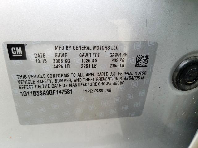 1G11B5SA9GF147581 - 2016 CHEVROLET MALIBU LIMITED LS  photo 10