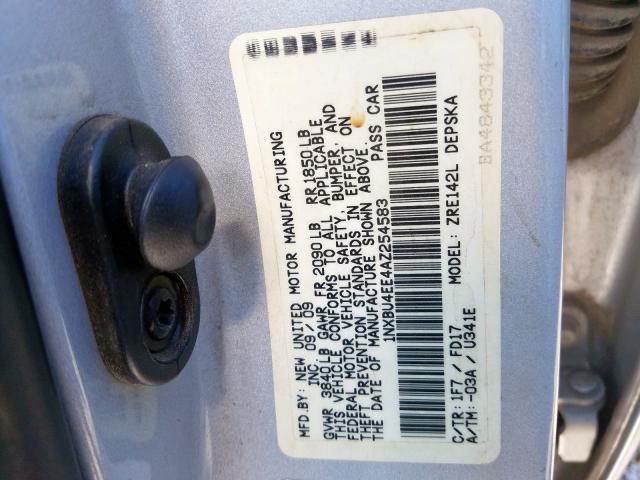 1NXBU4EE4AZ254583 - 2010 TOYOTA COROLLA BASE  photo 10