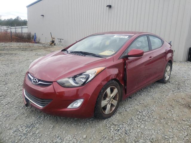 5NPDH4AE0DH434732 - 2013 HYUNDAI ELANTRA GLS MAROON photo 2