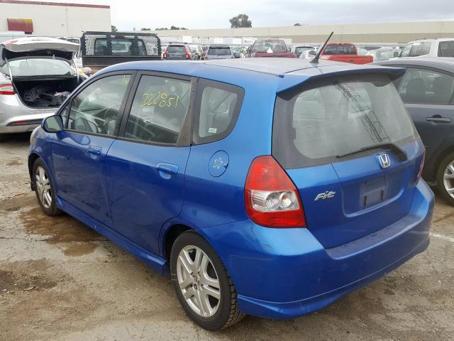 JHMGD37627S055545 - 2007 HONDA FIT S  photo 3