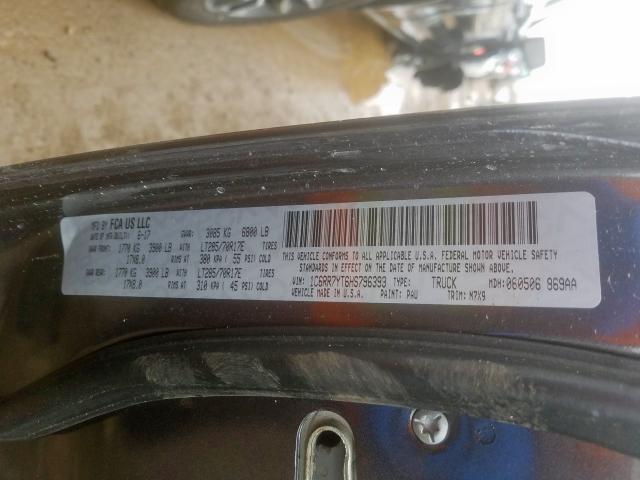 1C6RR7YT6HS796393 - 2017 RAM 1500 REBEL  ფოტო 10