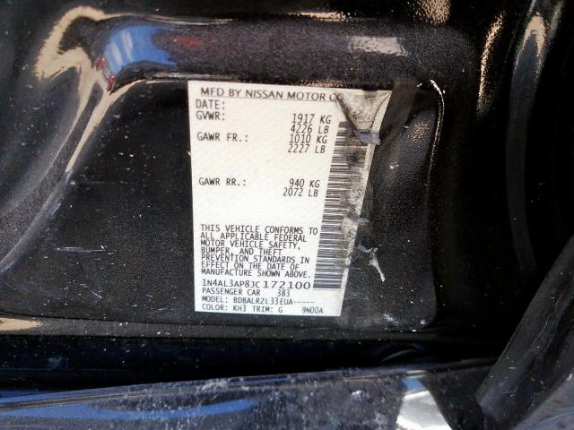 1N4AL3AP8JC172100 - 2018 NISSAN ALTIMA 2.5  photo 10