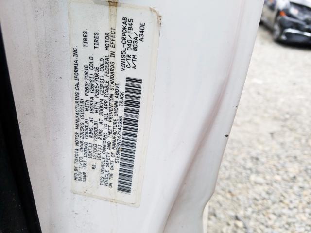 5TESN92N74Z340386 - 2004 TOYOTA TACOMA XTRACAB PRERUNNER  ფოტო 10