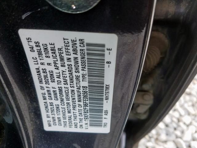 19XFB2F96FE065618 - 2015 HONDA CIVIC EXL  照片 10