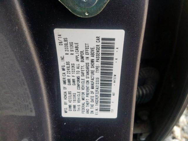 1HGCR2F32FA013305 - 2015 HONDA ACCORD LX  photo 10