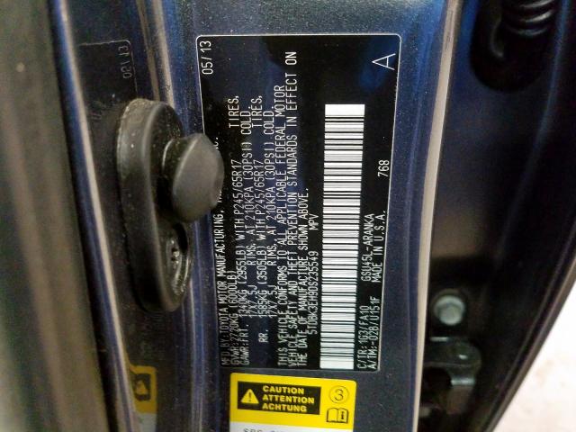 5TDBK3EH9DS235549 - 2013 TOYOTA HIGHLANDER BASE  фото 10