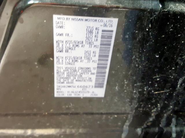 5N1AR2MM7GC660673 - 2016 NISSAN PATHFINDER S  照片 10