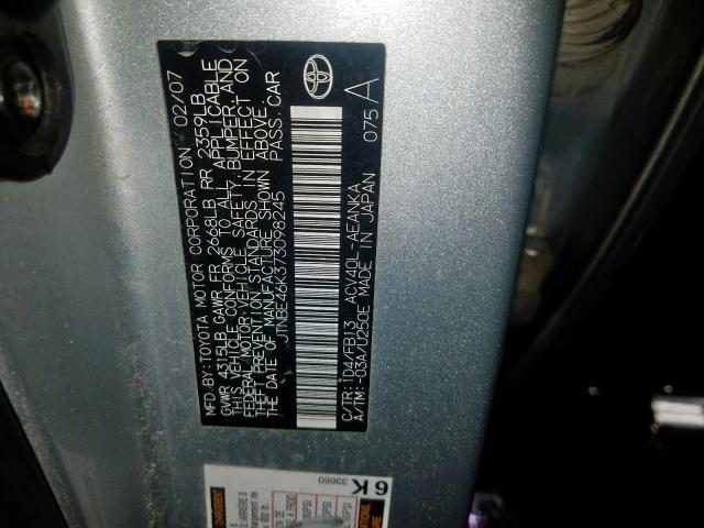 JTNBE46K373098245 - 2007 TOYOTA CAMRY CE  photo 10