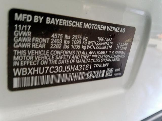 WBXHU7C30J5H43161 - 2018 BMW X1 SDRIVE28I  photo 10