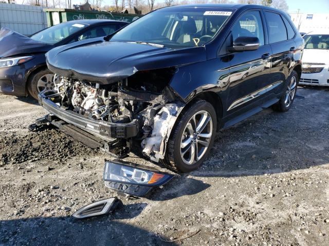 2FMPK4AP2JBB13777 - 2018 FORD EDGE SPORT BLACK photo 2