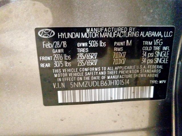 5NMZUDLB6JH101514 - 2018 HYUNDAI SANTA FE SPORT  photo 10