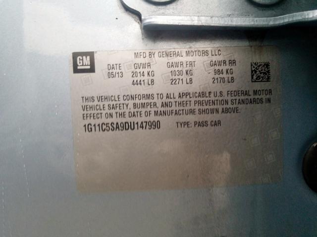 1G11C5SA9DU147990 - 2013 CHEVROLET MALIBU 1LT  照片 10