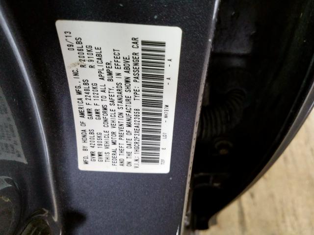 1HGCR2F3XEA023658 - 2014 HONDA ACCORD LX  photo 10