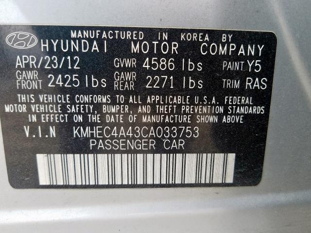 KMHEC4A43CA033753 - 2012 HYUNDAI SONATA HYBRID  photo 10