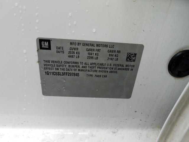 1G11C5SL3FF297845 - 2015 CHEVROLET MALIBU 1LT  照片 10