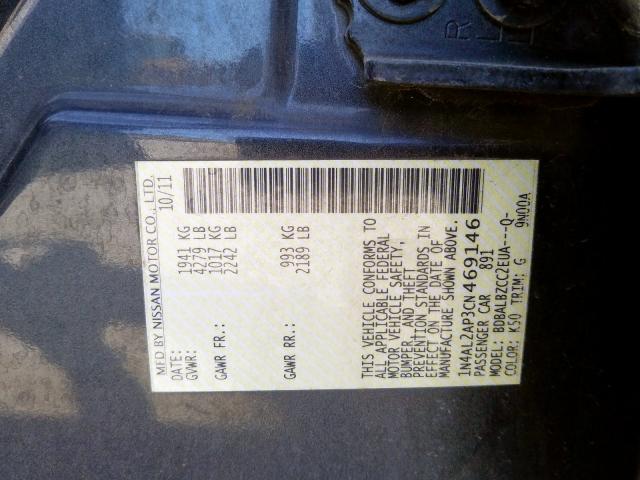 1N4AL2AP3CN469146 - 2012 NISSAN ALTIMA BASE  photo 10