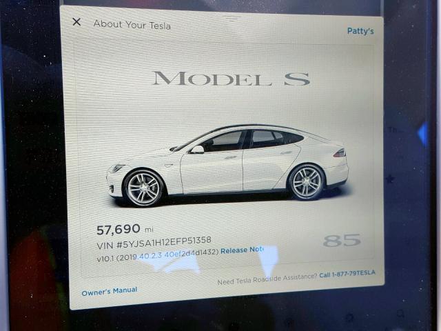 5YJSA1H12EFP51358 - 2014 TESLA MODEL S  foto 8