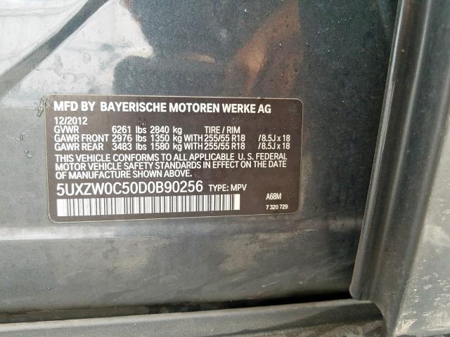 5UXZW0C50D0B90256 - 2013 BMW X5 XDRIVE35D  photo 10