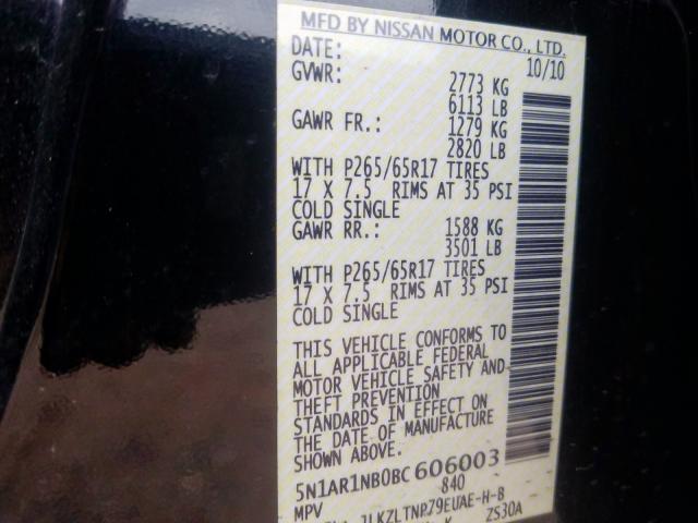 5N1AR1NB0BC606003 - 2011 NISSAN PATHFINDER S  photo 10