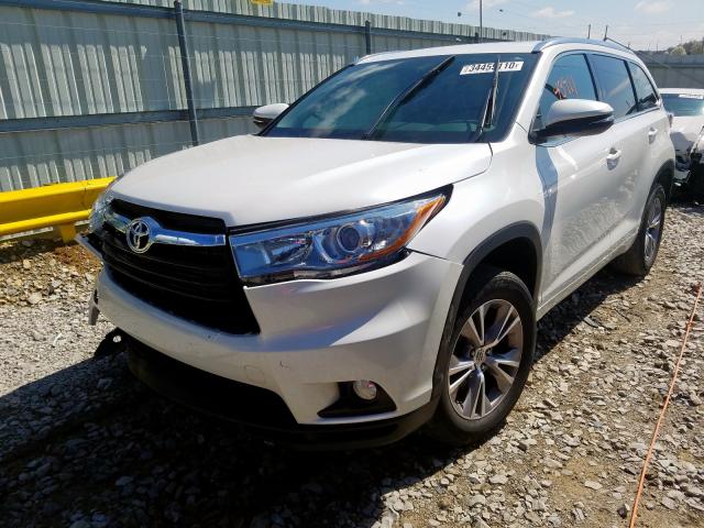 5TDKKRFH4FS078405 - 2015 TOYOTA HIGHLANDER XLE  photo 2