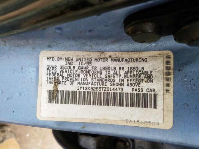 1Y1SK5265TZ014473 - 1996 GEO PRIZM BASE  ფოტო 10