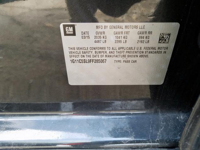 1G11C5SL9FF285067 - 2015 CHEVROLET MALIBU 1LT  照片 10