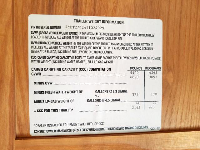 4YDT2742411024029 - 2001 KEYSTONE SPRINTER  照片 10