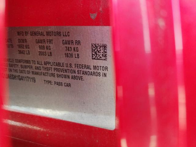 1G1JA6SH1G4117119 - 2016 CHEVROLET SONIC LS  照片 10