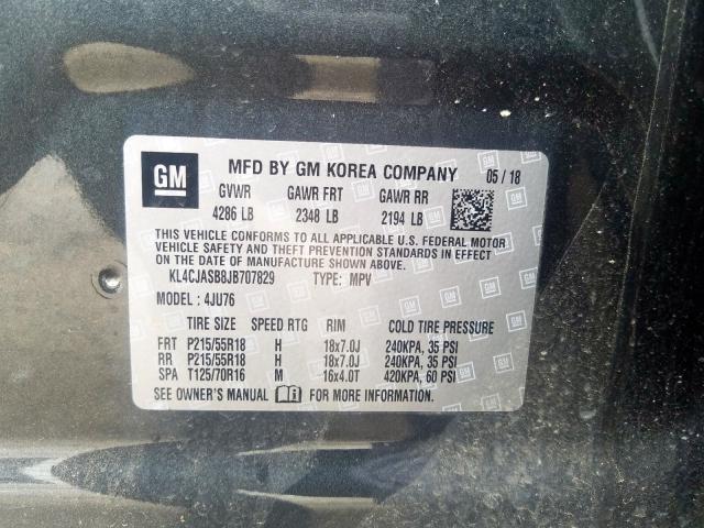 KL4CJASB8JB707829 - 2018 BUICK ENCORE PREFERRED  фото 10