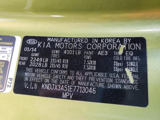 KNDJX3A51E7713046 - 2014 KIA SOUL ! GREEN photo 10