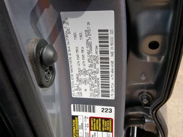 3TMAZ5CN1HM030745 - 2017 TOYOTA TACOMA DOUBLE CAB  foto 10