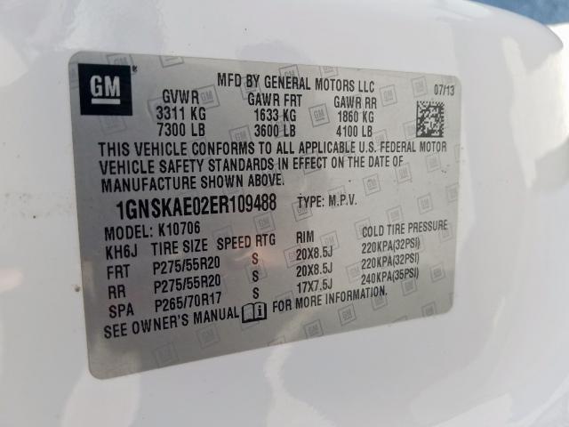 1GNSKAE02ER109488 - 2014 CHEVROLET TAHOE K1500 LS  photo 10