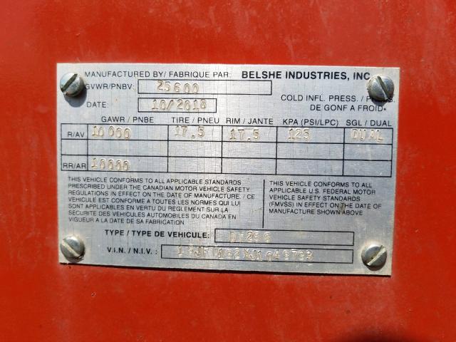 16JF0192XJ1049793 - 2019 UTILITY TRAILER ORANGE photo 10