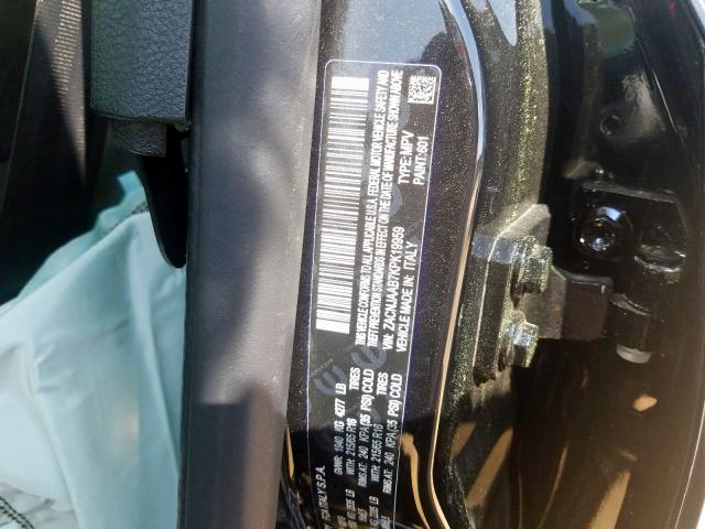 ZACNJAAB7KPK19959 - 2019 JEEP RENEGADE SPORT Սև լուսանկար 10