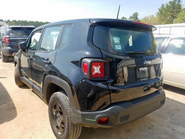 ZACNJAAB7KPK19959 - 2019 JEEP RENEGADE SPORT Սև լուսանկար 3