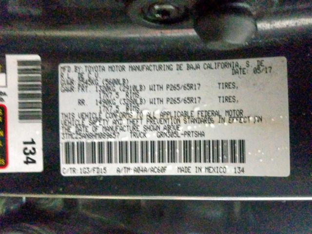 3TMCZ5AN8HM089657 - 2017 TOYOTA TACOMA DOUBLE CAB  照片 10