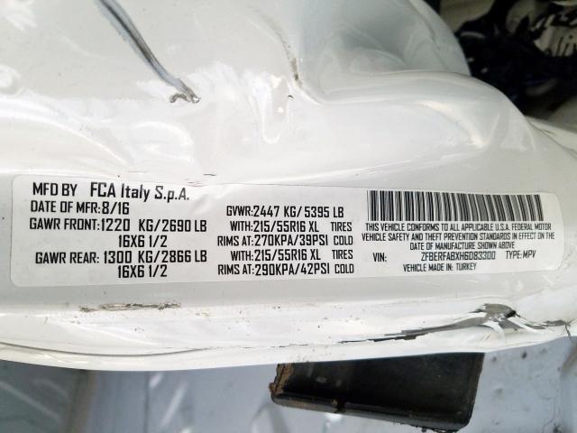 ZFBERFABXH6D83300 - 2017 RAM PROMASTER CITY  photo 10