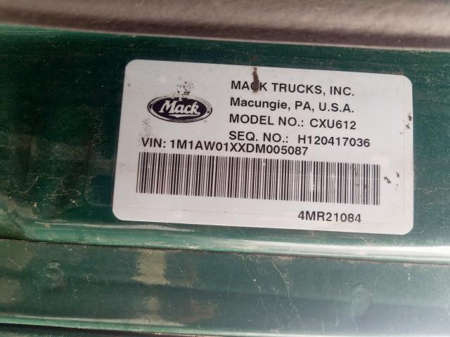 1M1AW01XXDM005087 - 2013 MACK 600 CXU600  photo 10