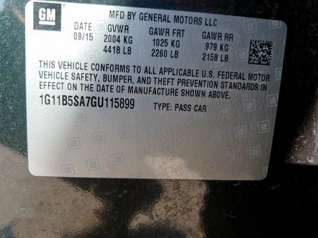 1G11B5SA7GU115899 - 2016 CHEVROLET MALIBU LIMITED LS  photo 10